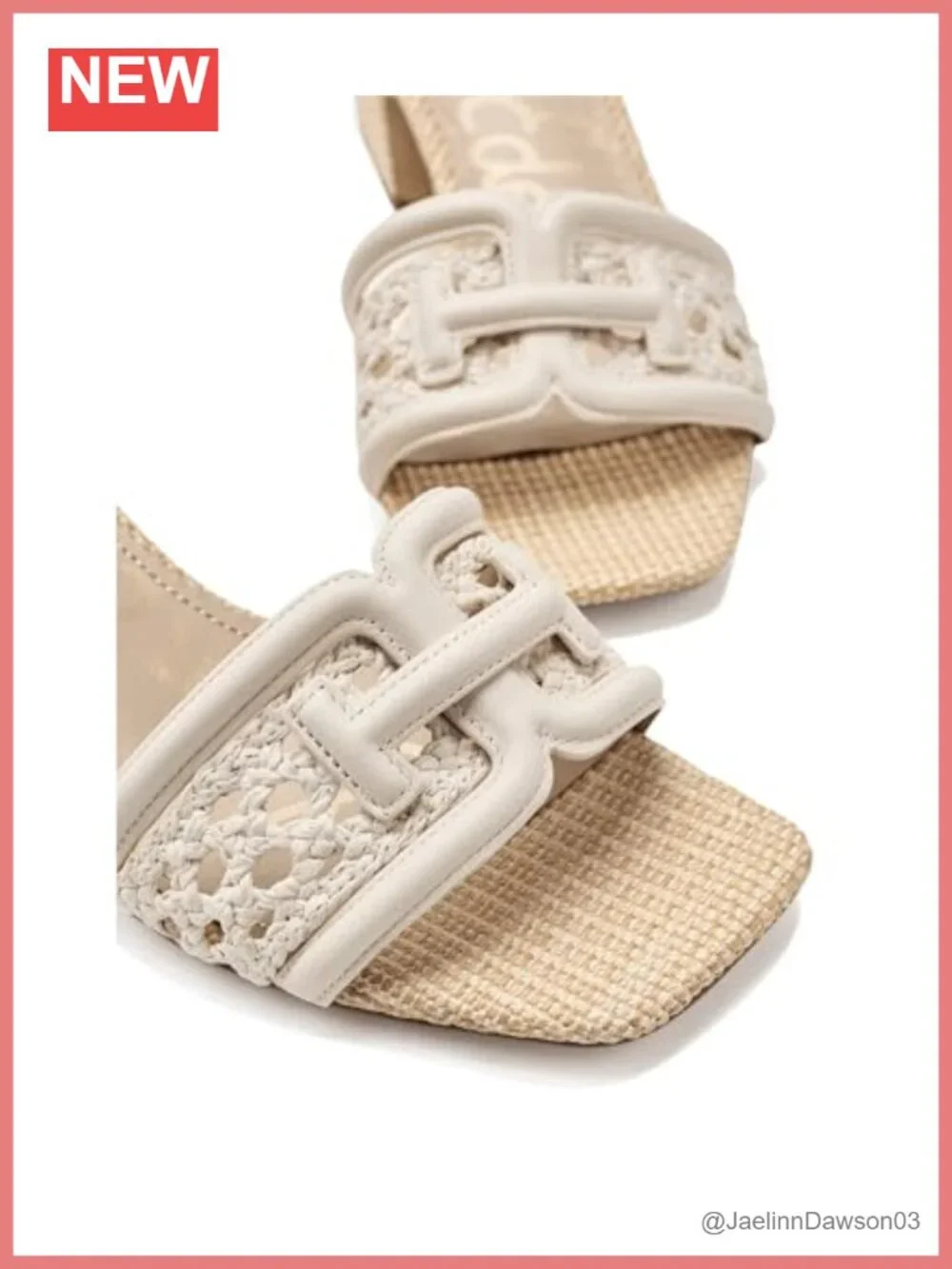 Women's Woven Slide Sandals with Block Heel
